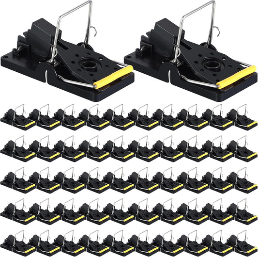 Qualirey 50 Pcs Plastic Mouse Traps for Indoor and Outdoor Use