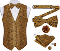 DiBanGu Mens Christmas Suit Vest and Bowtie Set for Holidays