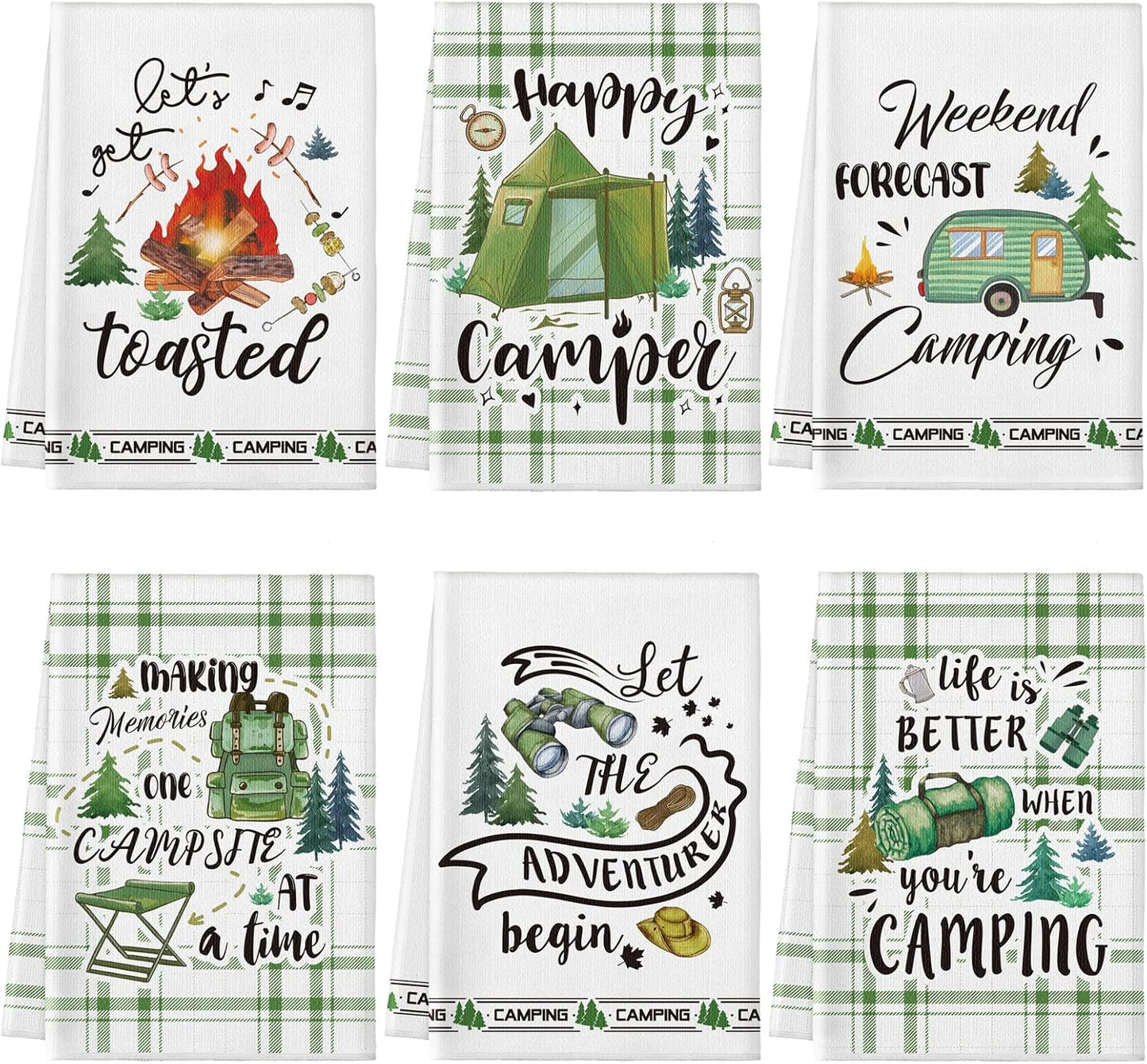 Happy Camper Kitchen Towels Set by Redbaker