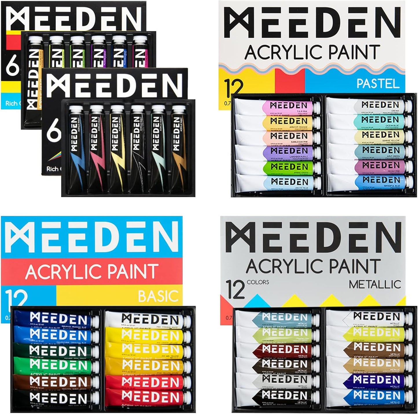 MEEDEN Acrylic Paint Set with 48 Colors for Artists and Kids