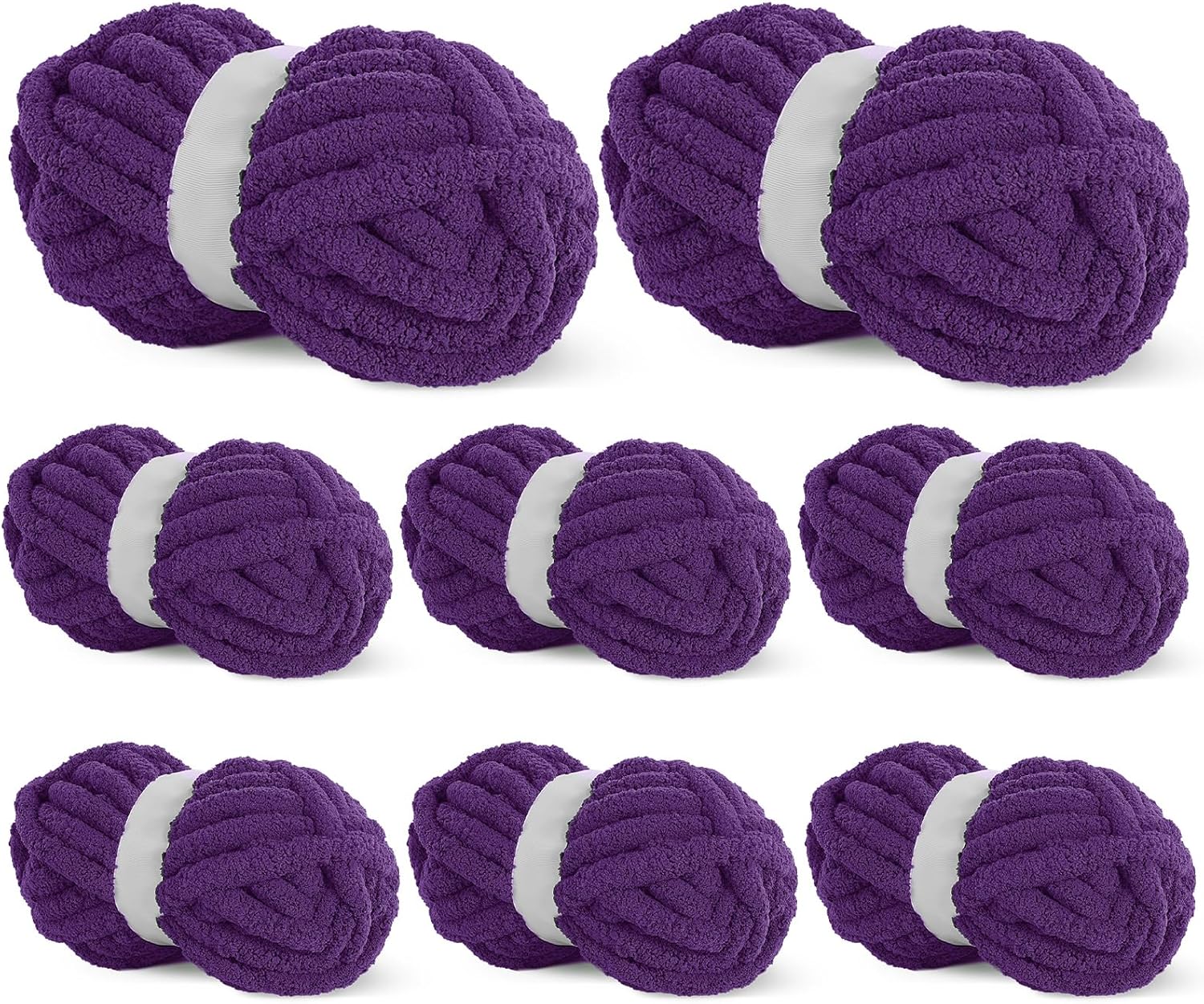 Chunky Chenille Yarn Set for Crocheting & Knitting Projects