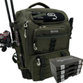 40L Fishing Tackle Backpack with Cooler - Green, Rod Holders