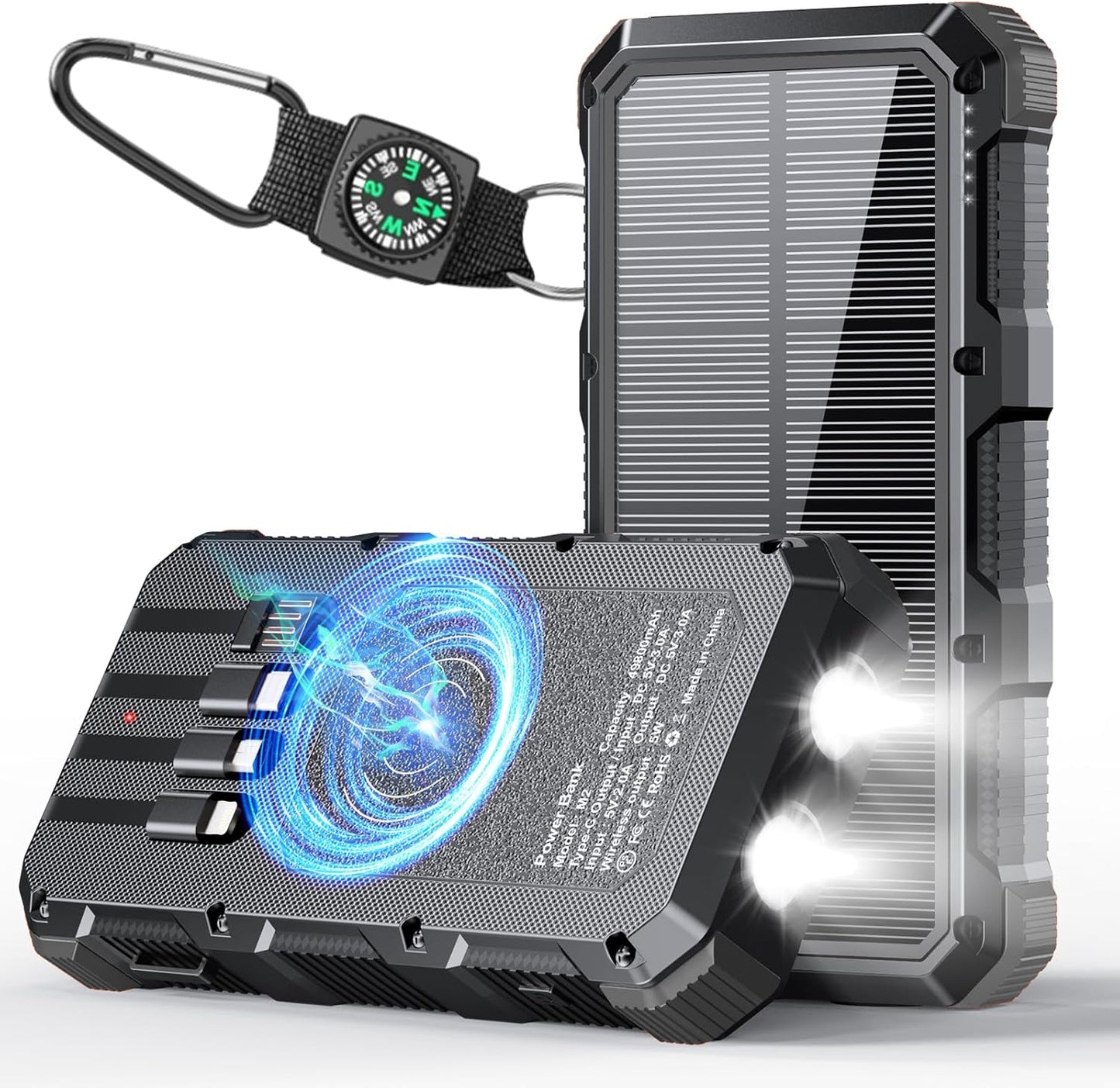 Ultimate Solar Power Bank: Fast Charging, Wireless, 8 Outputs, Portable