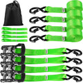 Ratchet Tie Down Straps Set 10 ft 4-Pack Heavy Duty - Secure Loads