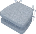 D-Shaped Chair Cushions 2in Thick Dining Seat Pads - Light Blue