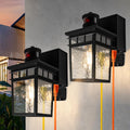 Porch Light Outdoor with GFCI Outlet 2-Pack - Motion Sensor