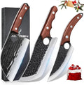 TAN REN 3PCS Butcher Knife Set for Meat Cutting and Grilling
