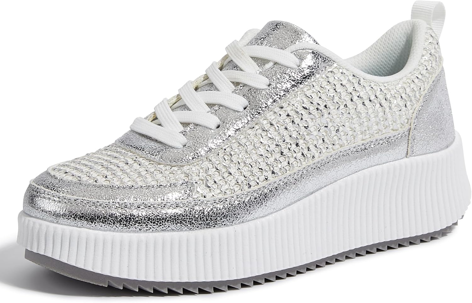 LUCKY STEP Women's Platform Sneakers for Sparkly Retro Style