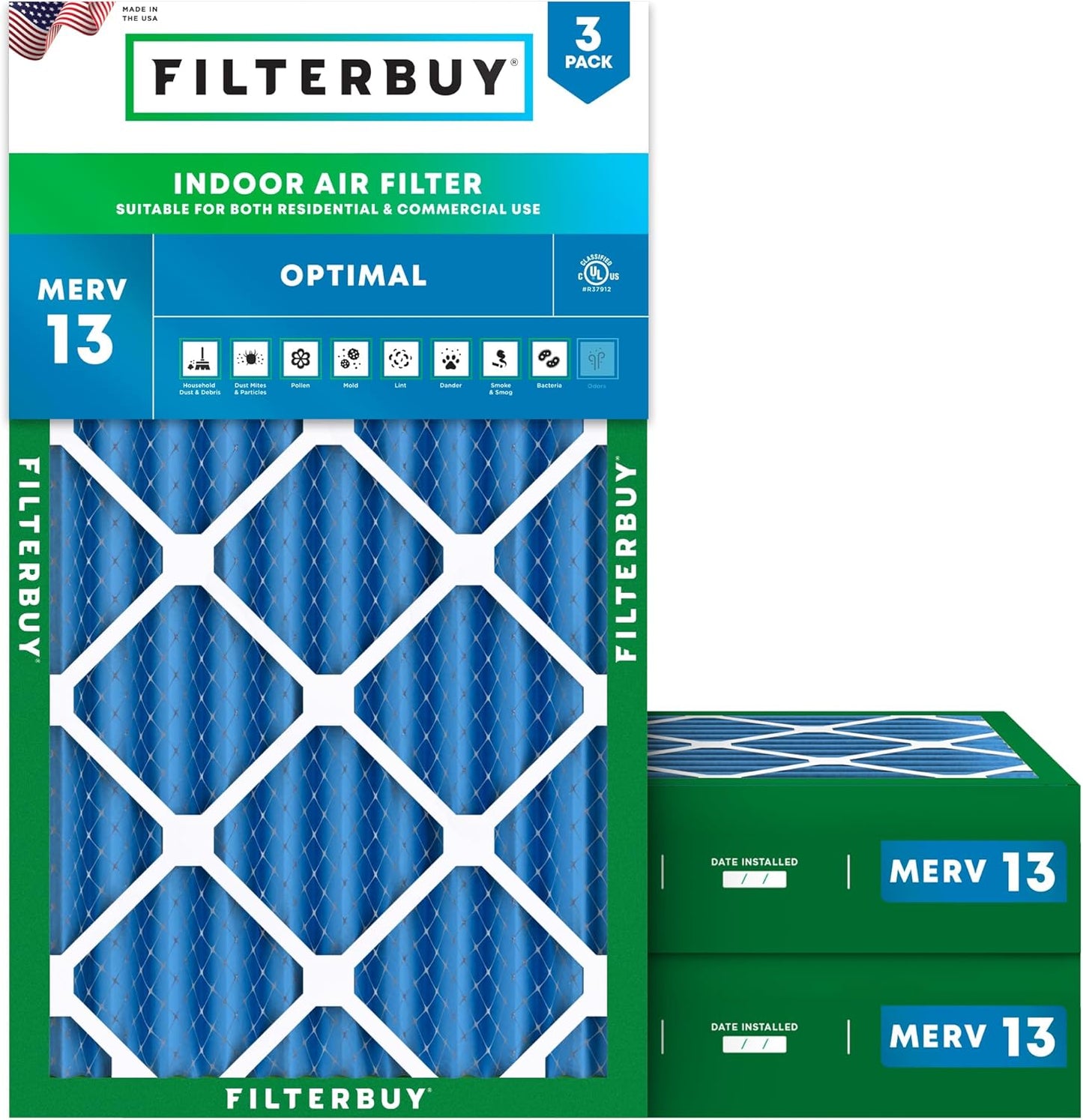 16x24x4 Air Filter MERV 13 for Optimal Smoke & Allergy Defense
