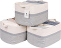Medium and Large Woven Storage Baskets with Handle - Collapsible