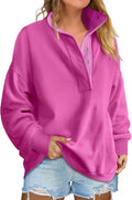 ANRABESS Womens Oversized Henley Sweatshirt - Fall Casual Loose Fit Do