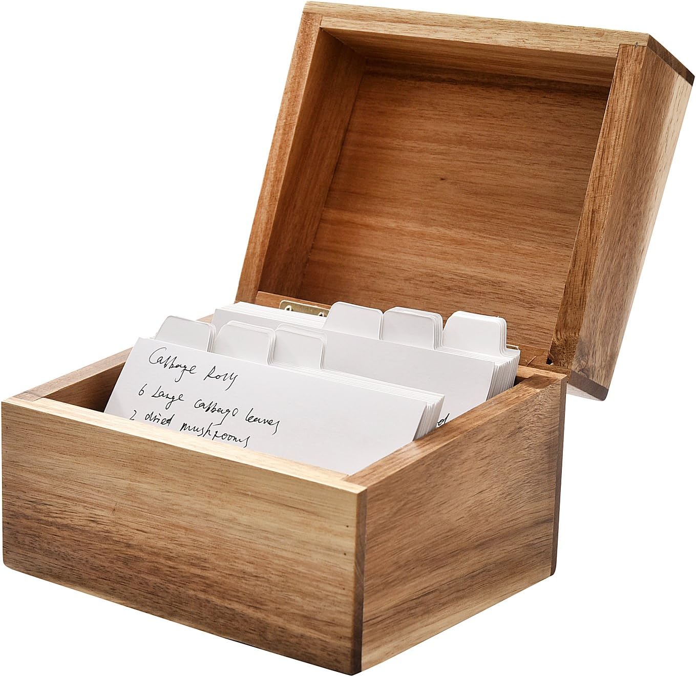 WELLAND Acacia Wood Recipe Box Set