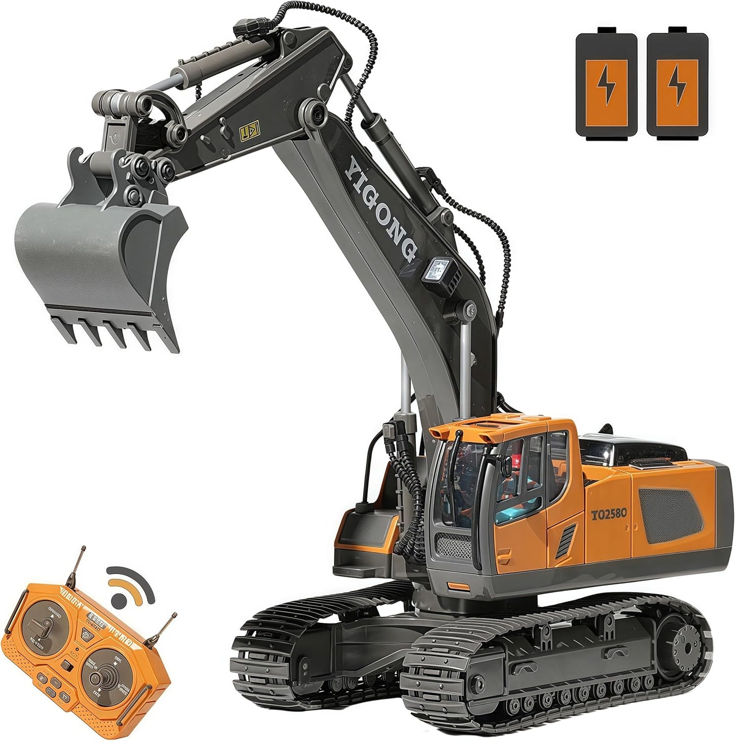 RC Excavator with Lights and Sound for Kids and Adults Fun