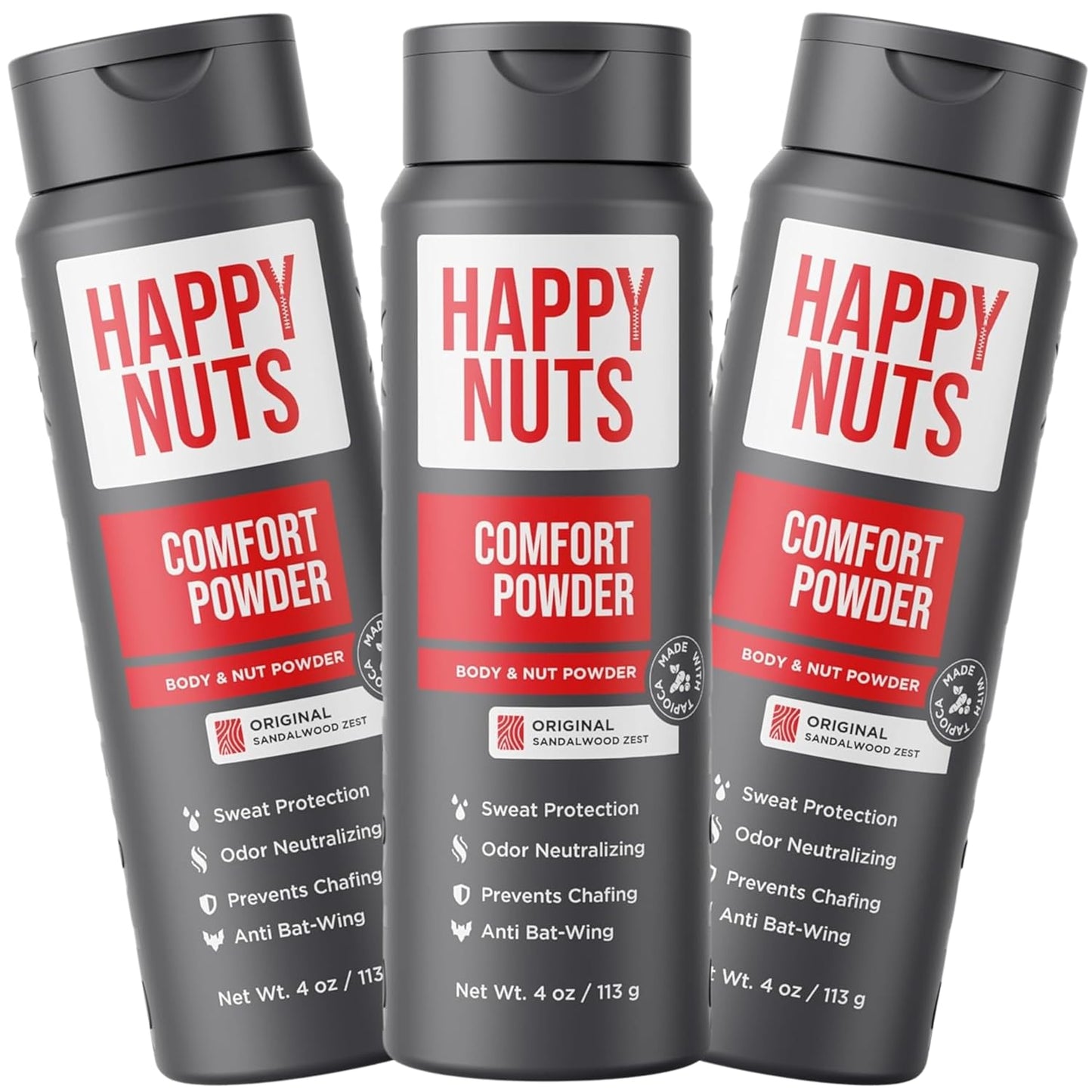 HAPPY NUTS Comfort Powder for Anti Chafing and Odor Control