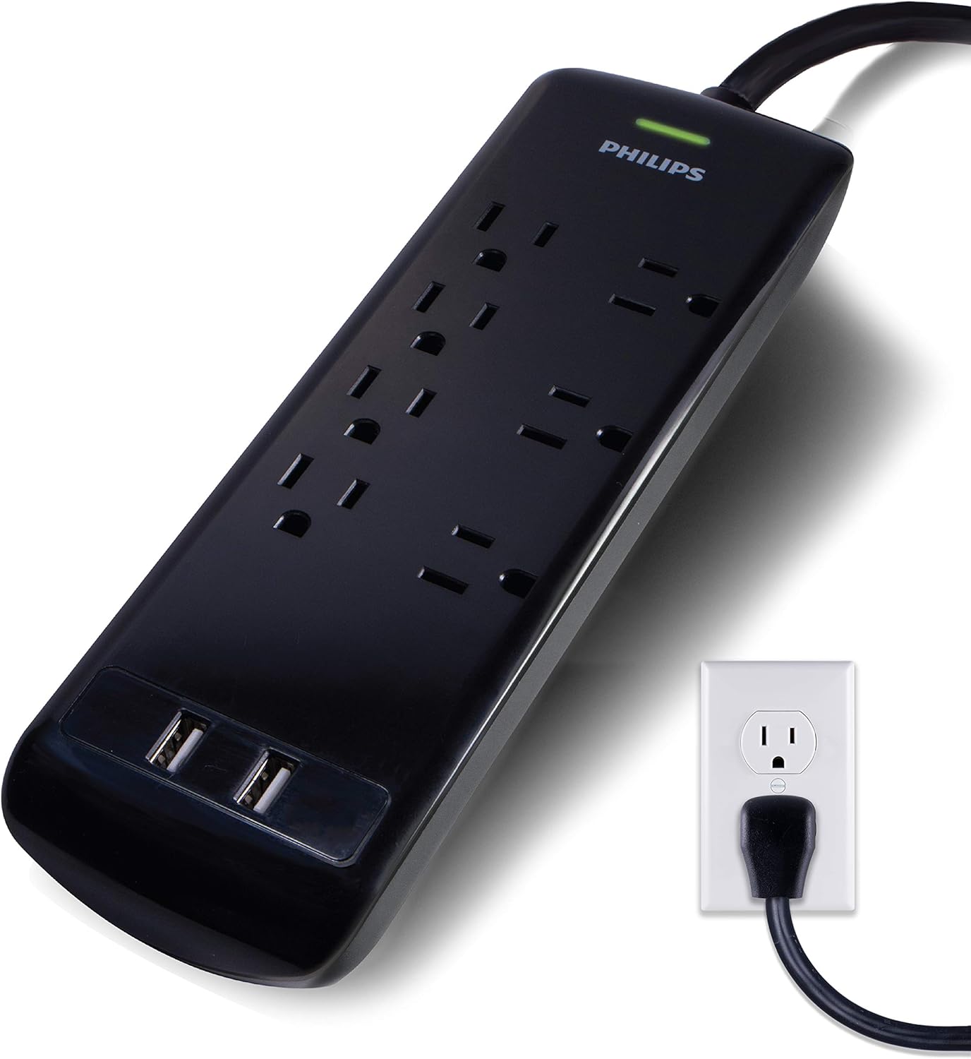 Philips Surge Protector w/ 7 Outlets & 2 USB Ports