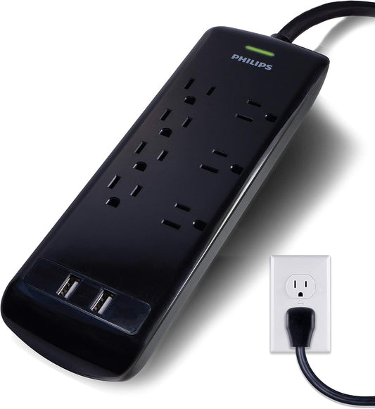 Philips Surge Protector w/ 7 Outlets & 2 USB Ports