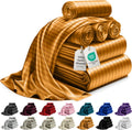 Satin Bed Sheets King Size - 6 Piece Luxury Silky Bedding Set