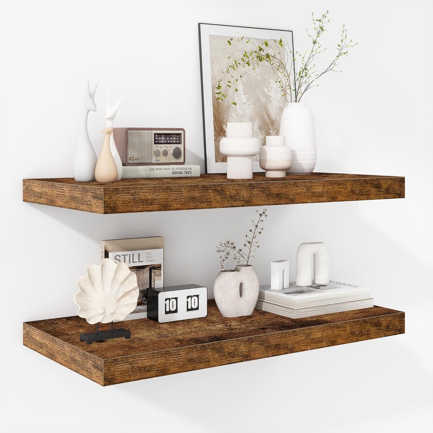 Rustic Wooden Floating Shelves - Extra Deeper & Thicker Design