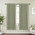 KOUFALL Boho Curtains 63 in 2-Panel Set - 100% Blackout Sage Green
