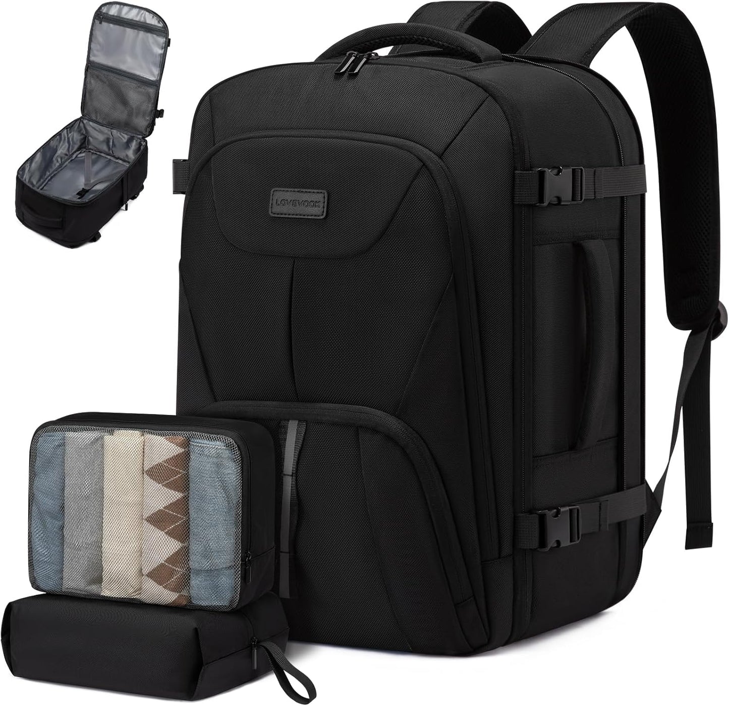 LOVEVOOK Travel Carry on Backpack for Men Women - 40L Expandable