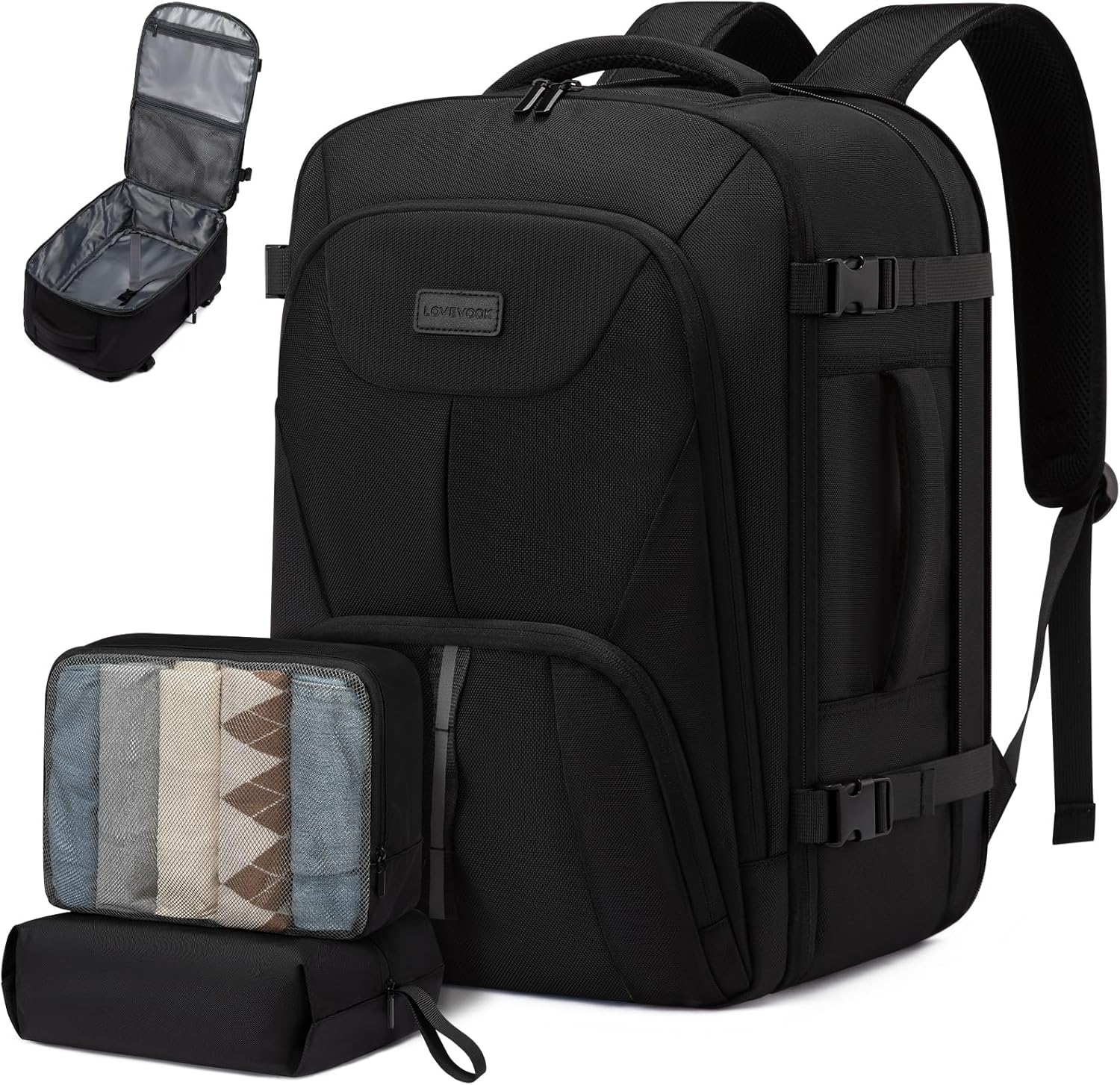 LOVEVOOK Travel Carry on Backpack for Men Women - 40L Expandable