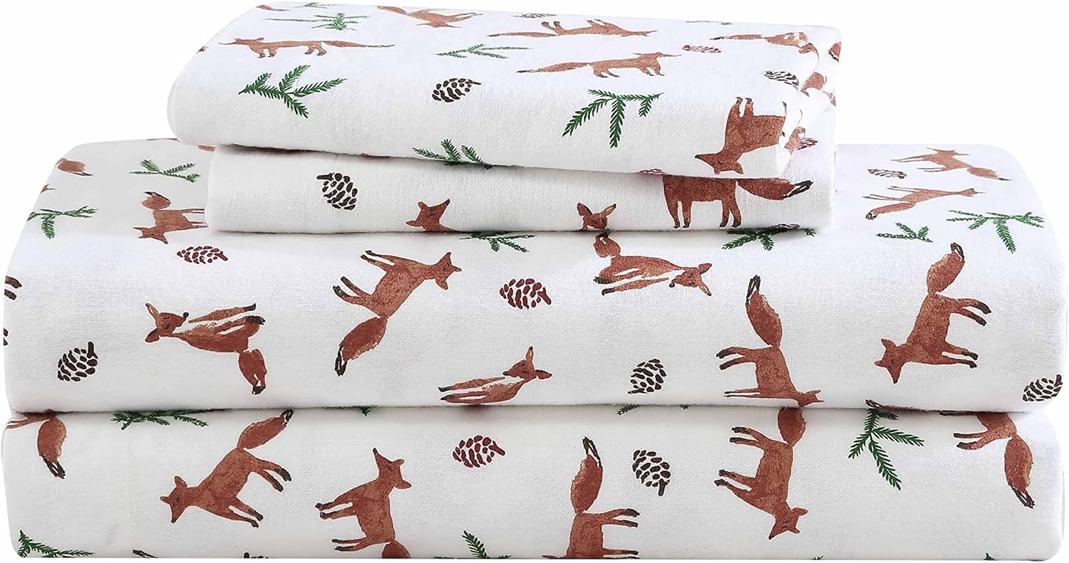Eddie Bauer King Sheet Set - Cozy Cotton Flannel Bedding