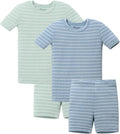 AVAUMA Stripe Pattern Baby Pajama Set - Soft Ribbed Snug Fit Girls