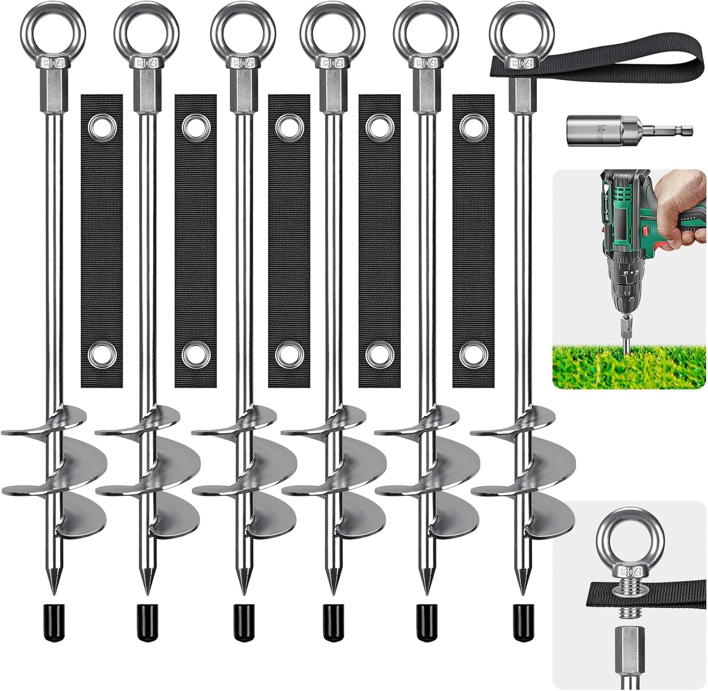 Heavy Duty Ground Trampoline Anchors for Secure Outdoor Use