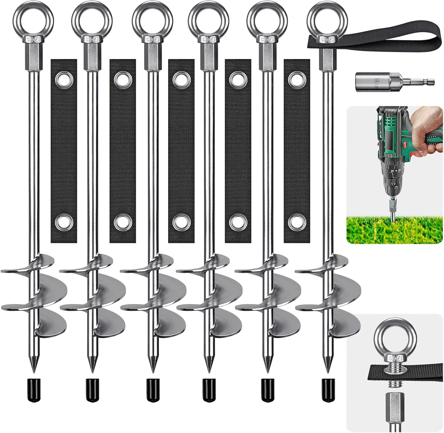 Heavy Duty Ground Trampoline Anchors for Secure Outdoor Use