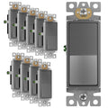 Decorator Paddle Rocker Light Switch Single Pole - Space Gray 10 Pack