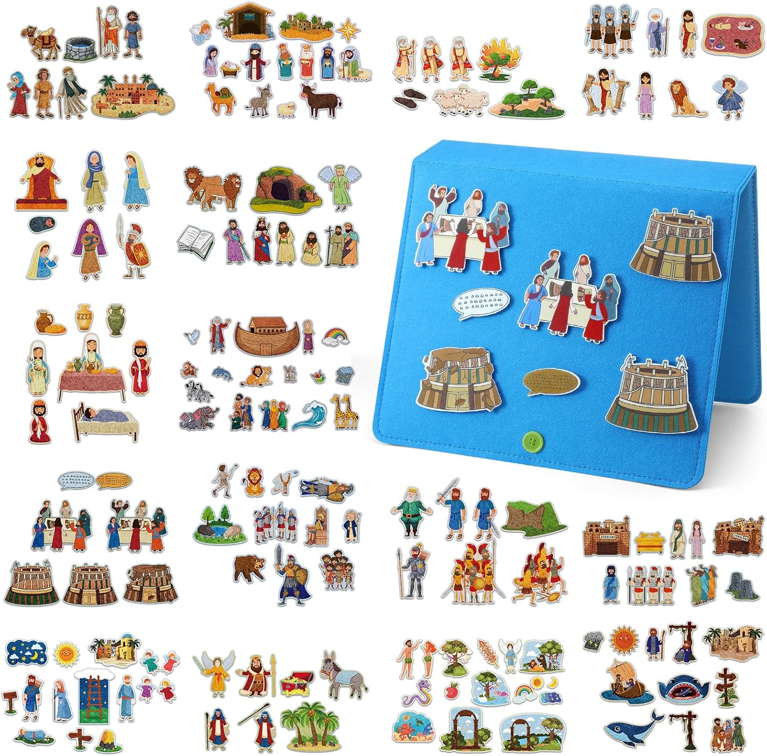 16 Pack Felt Board Story Sets for Engaging Bible Learning