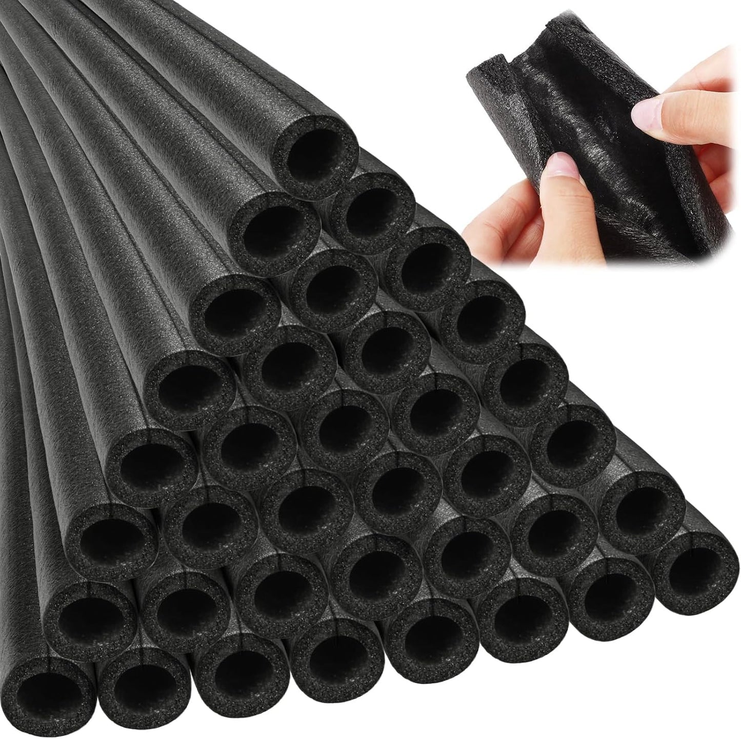 24 Pcs Foam Pipe Insulation for Outdoor Freeze Protection