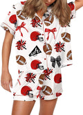SHESHOW Satin Pajama Set for Women - Soft Sport Ball Print