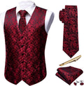 Barry.Wang Men's Suit Vest Set with Tie, Pocket Square & More