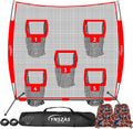 5-in-1 Football Throwing Target Net 7x7 FT - Portable QB Trainer