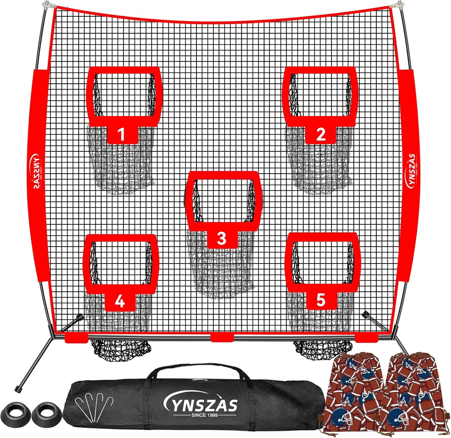 5-in-1 Football Throwing Target Net for Ultimate QB Training