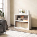 30 in Bookcase White 2-Tier Floor Standing Bookshelf - Compact Storage