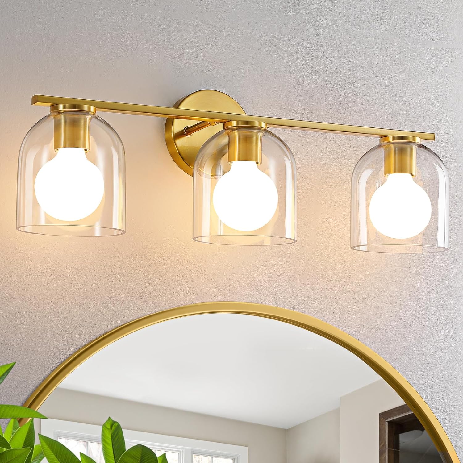Modern Brushed Gold Bathroom Vanity Light Fixtures for Elegance