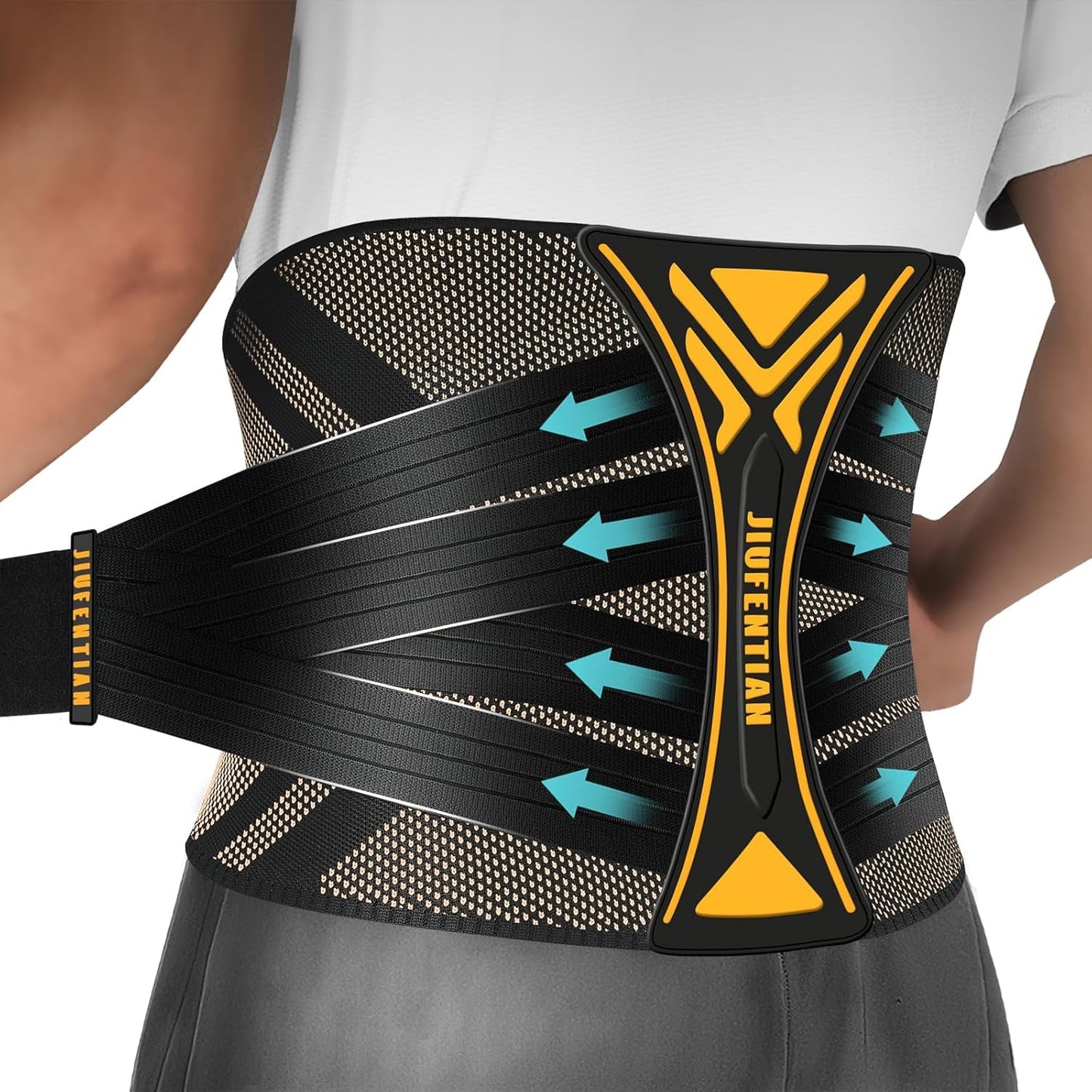 JIUFENTIAN Copper Back Brace for Lower Back Pain Relief and Support