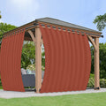 Outdoor Curtains 110x84 in 2 Panels Terra Red - Weatherproof Patio