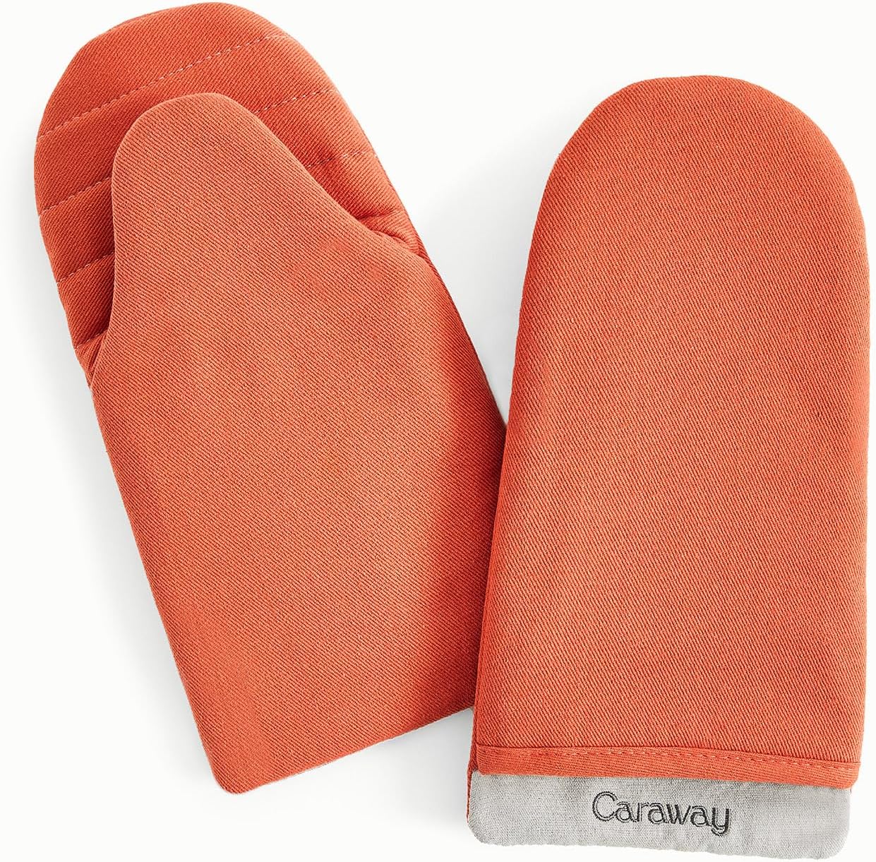 Caraway Organic Cotton Oven Mitts - Safe Handling Set - Set of 2
