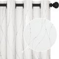 Blackout Grommet Silver Pattern Printed Curtains, Pure White 52W x 72L