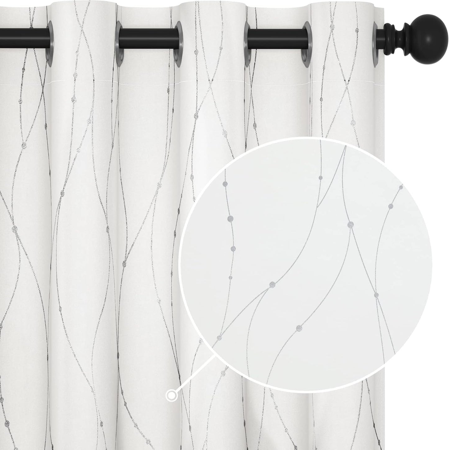 Deconovo White Curtains for Room Darkening and Insulation
