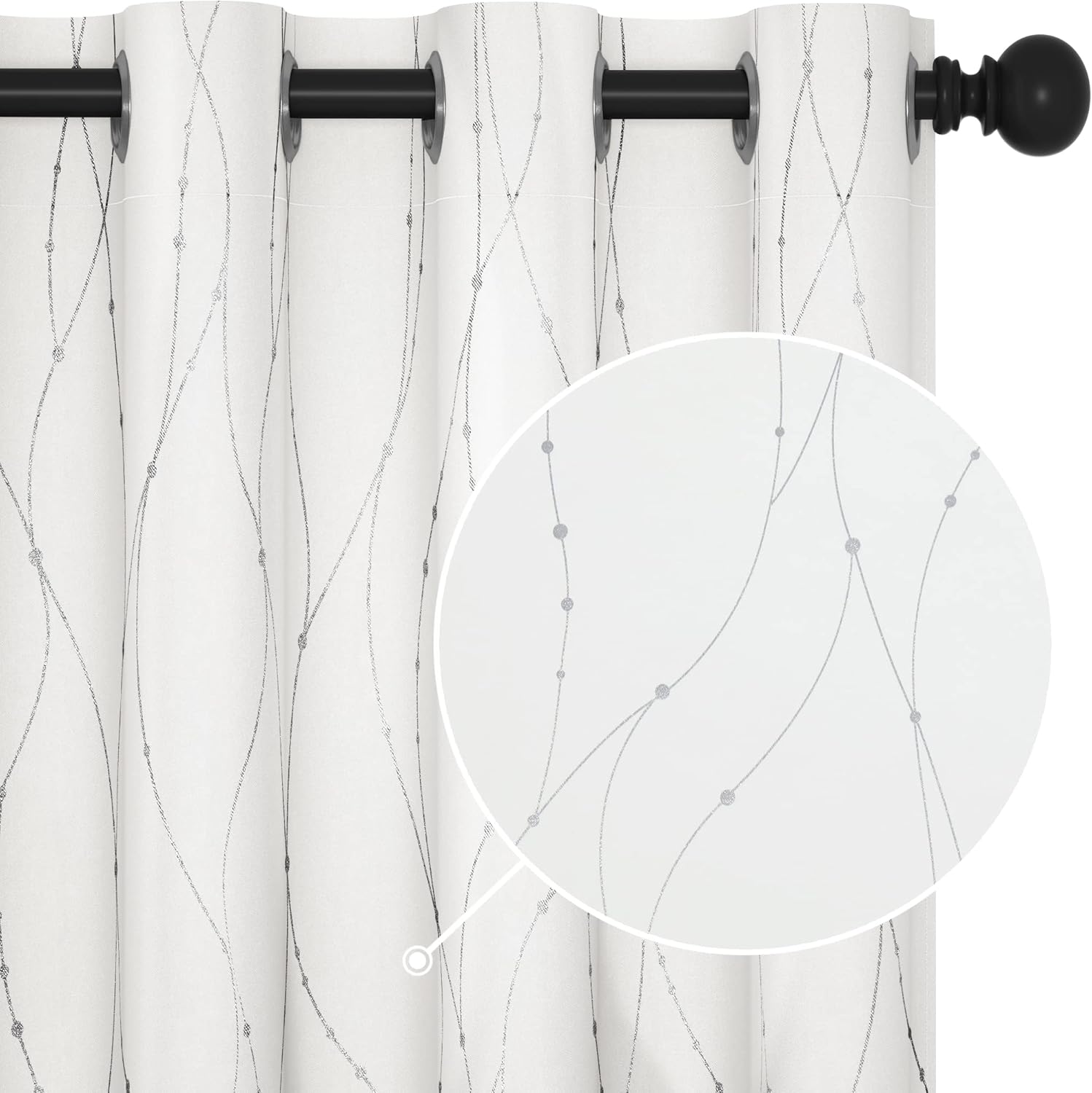Deconovo White Curtains for Room Darkening and Insulation