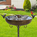 Cast Iron Bird Bath - Deep 3 in Bowl for Birds and Feeders