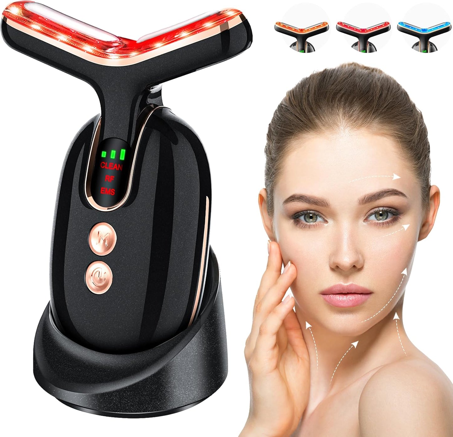 Facial Massager with Red Light Therapy for Youthful Skin