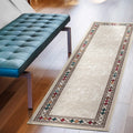 Bordered Runner Rug 2 ft x 7 ft - Low Profile Non-Skid Runner