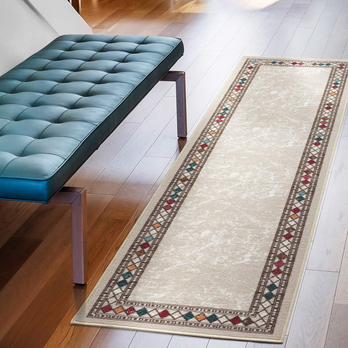 Antep Rugs Modern Bordered Non-Slip Indoor Area Runner Rug