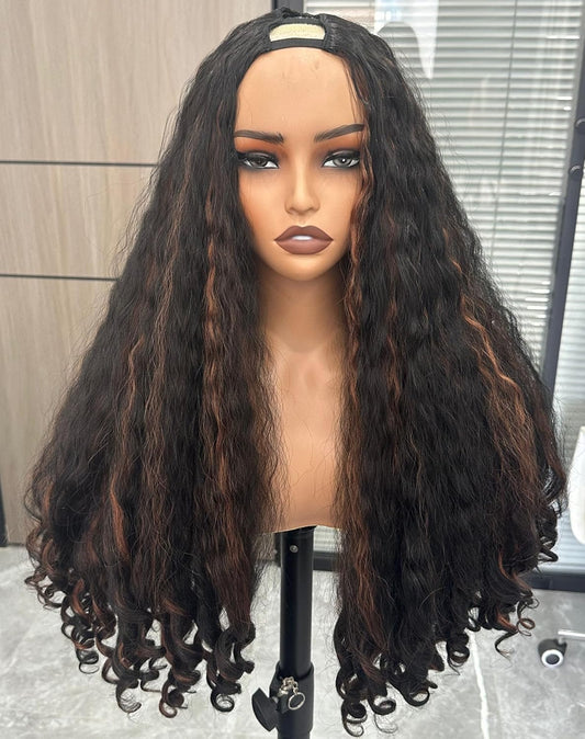 Afro Wig V Part Kinky Curly Wigs for Black Women - 24 Inch