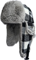 100% Real Rabbit Fur Winter Trapper Hat for Men Women - Ultimate